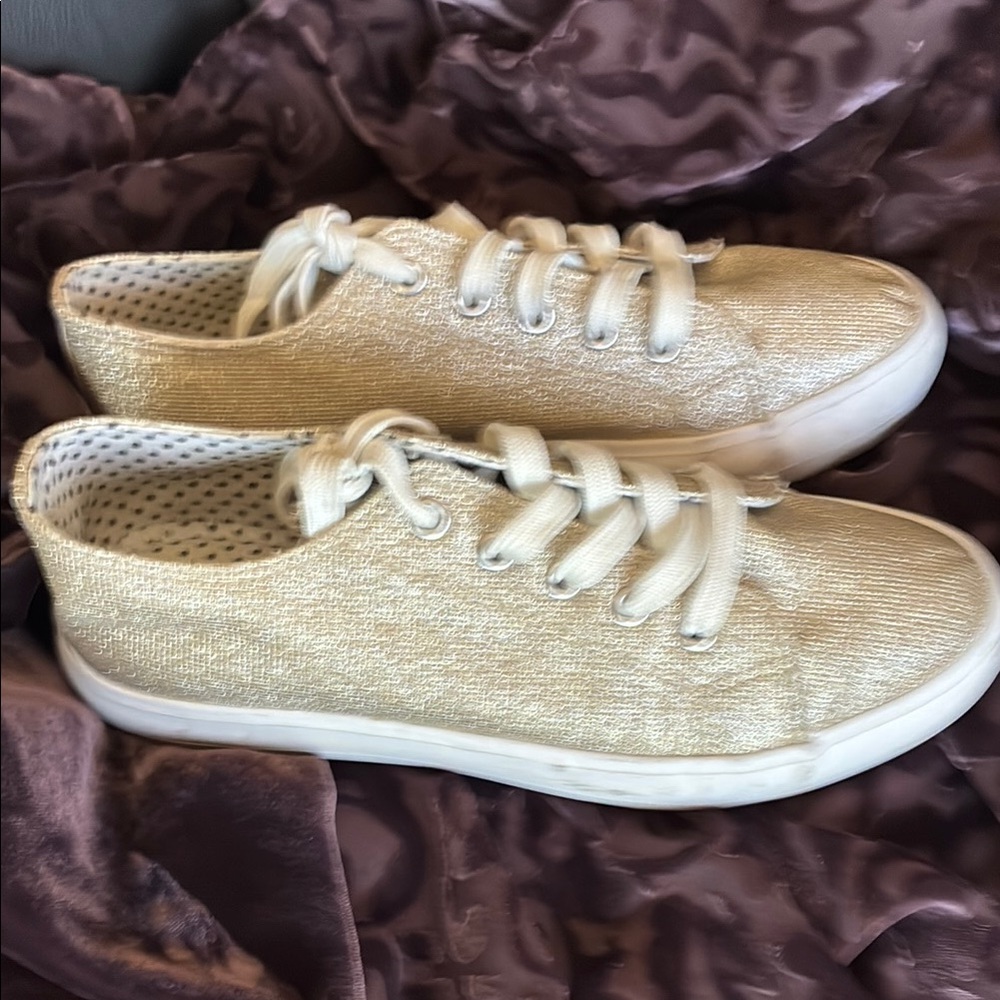 Cynthia Rowley Shimmering Gold Sneakers